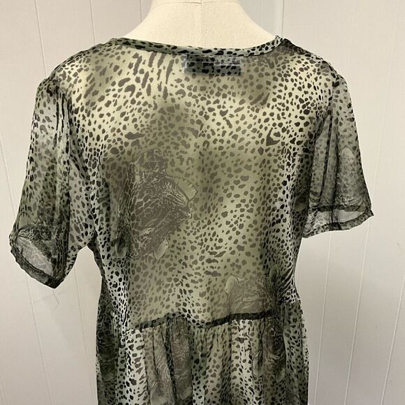 Vintage Susan Miller Women's One Size Grey White Animal Print Swim Cover up - Picture 7 of 12